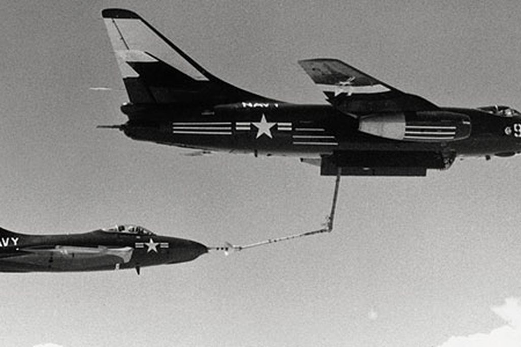 Before hose and reel refueling took hold the Navy tried a system of rigid tubing