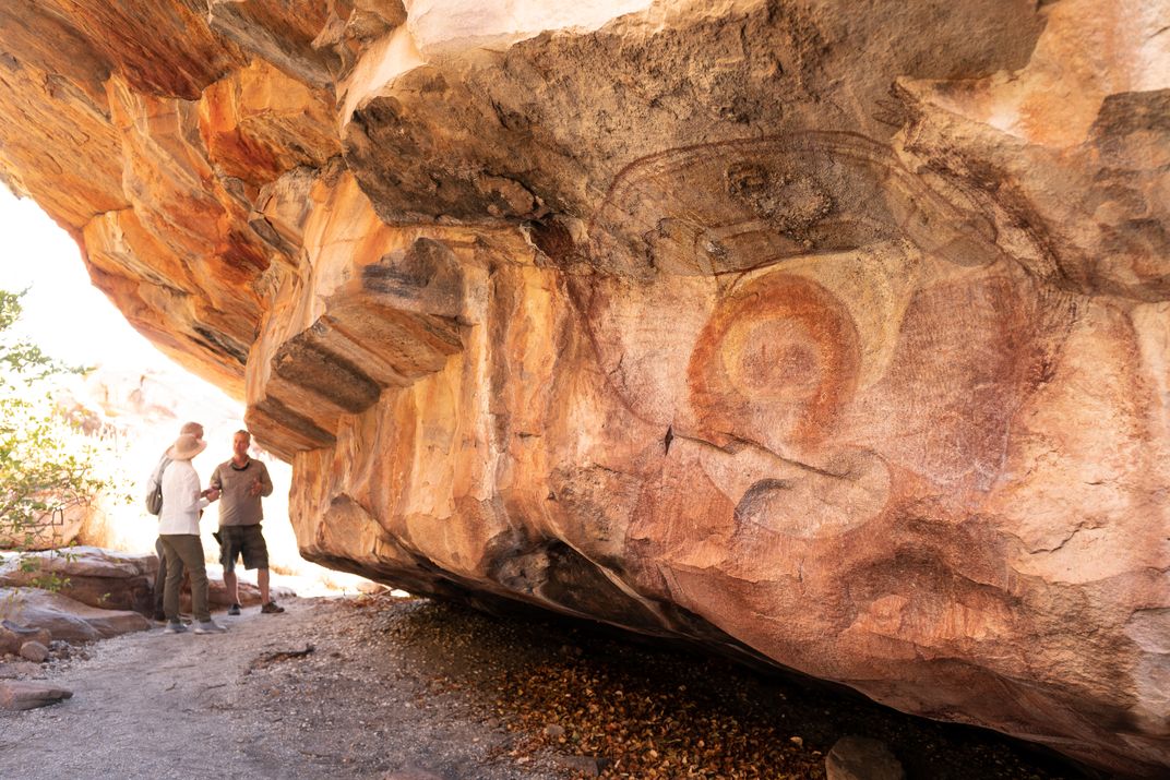 Ancient Aboriginal rock art in the Kimberley, Australia Credit: Nick Rains