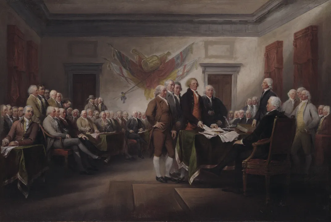 A version of the Trumbull painting housed at the Yale University Art Gallery