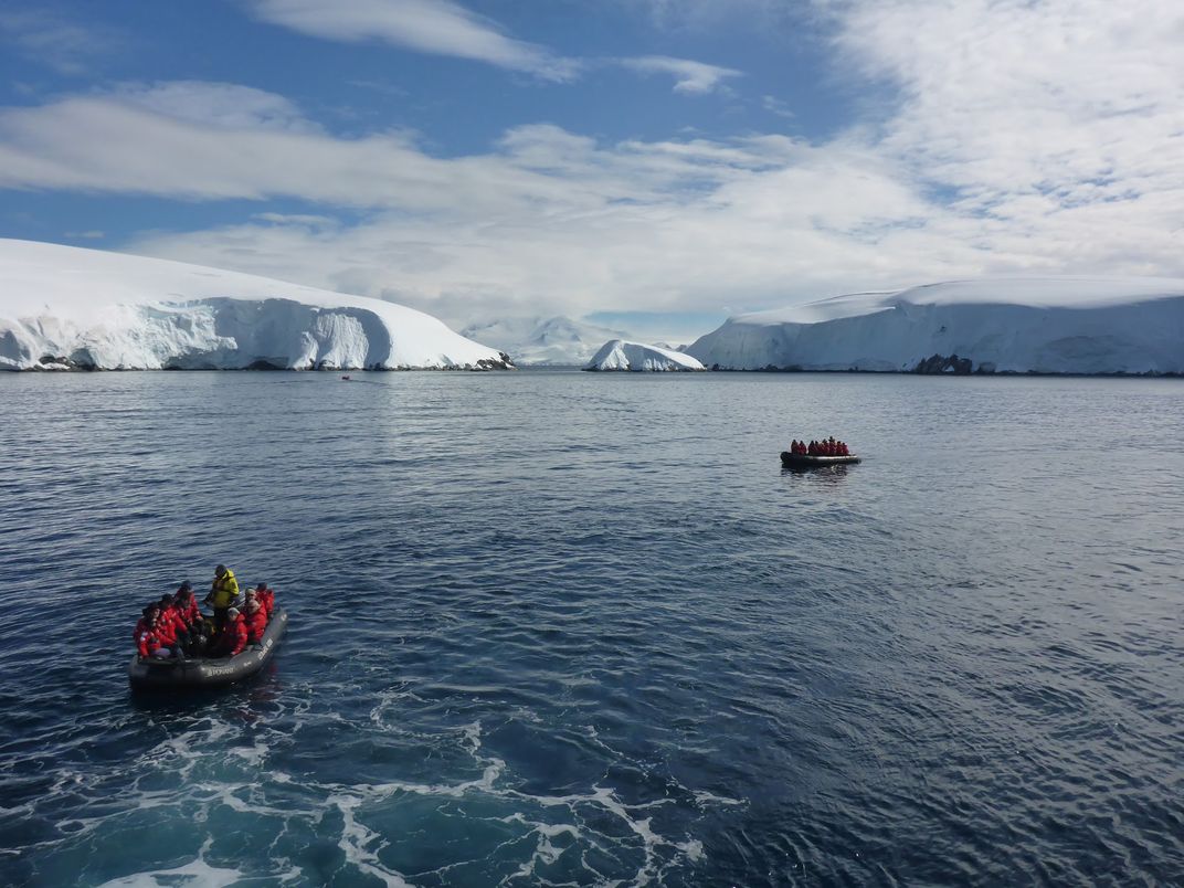 Travelers going out to explore Antarctica. Credit: Katryn Wiese