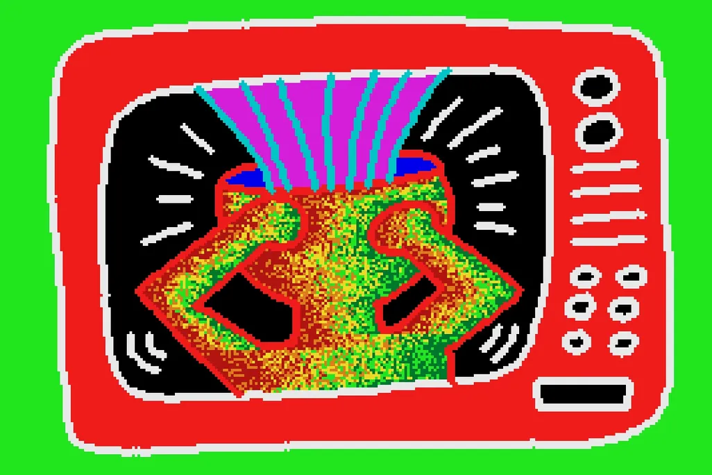 Keith Haring's Digital Drawing Featuring a Television Motif