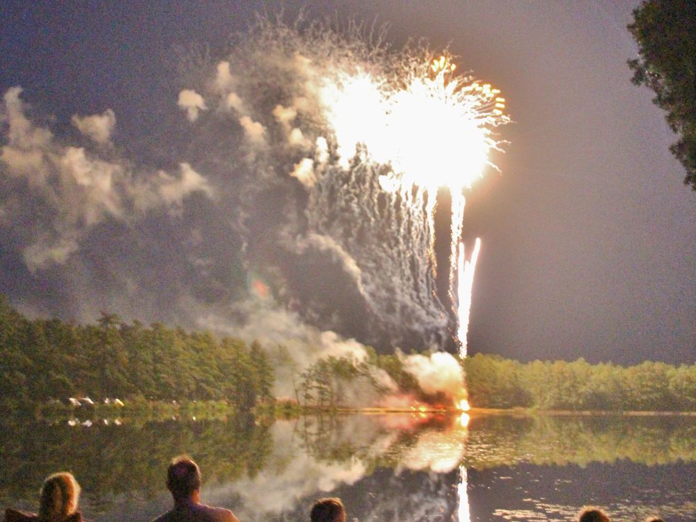Fireworks at the Egg Harbor City Lake in Egg Harbor City, NJ on July 18