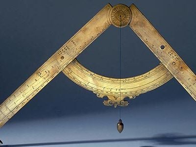 Galileo Galilei invented the geometric and military compass.  It was his first commercial scientific instrument.