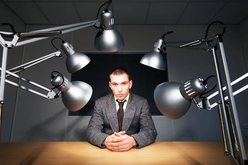 Man With Lights on Him