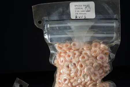 Jennifer Levasseur from the National Air and Space Museum notes that the museum’s supply of popular astronaut foods is less comprehensive than its collection of rejects. “We only get what they didn’t eat (above: Apollo 17's spiced fruit cereal is now in the collections)."