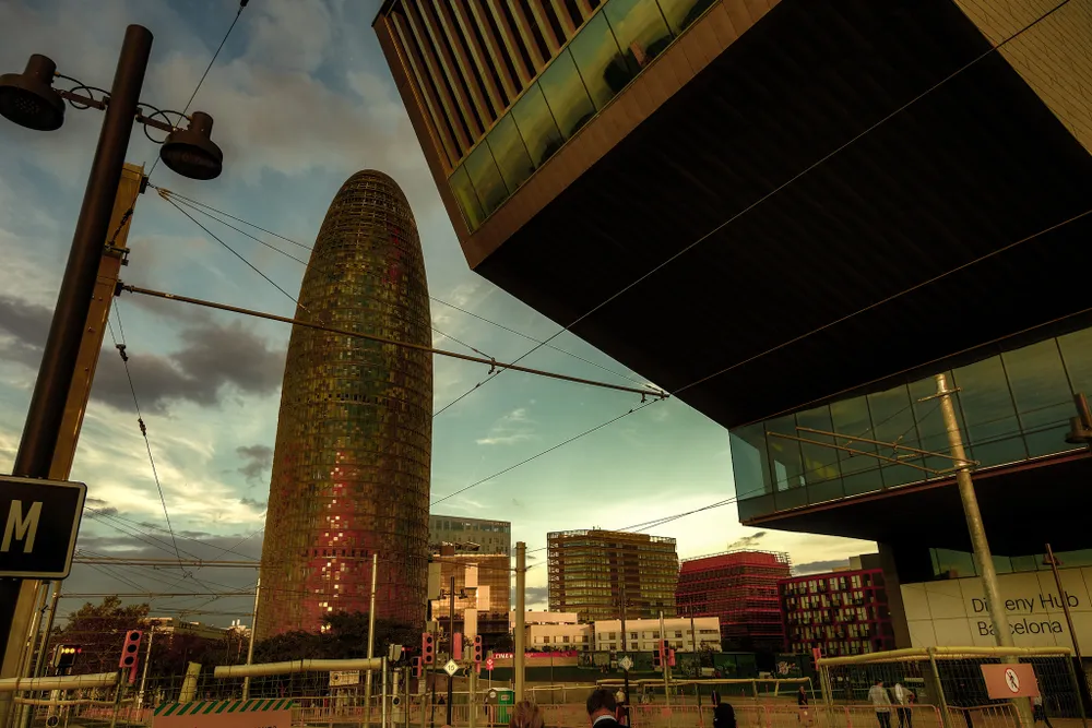 I photographed these buildings in Barcelona because the late afternoon light reflected wonderful colors on them.