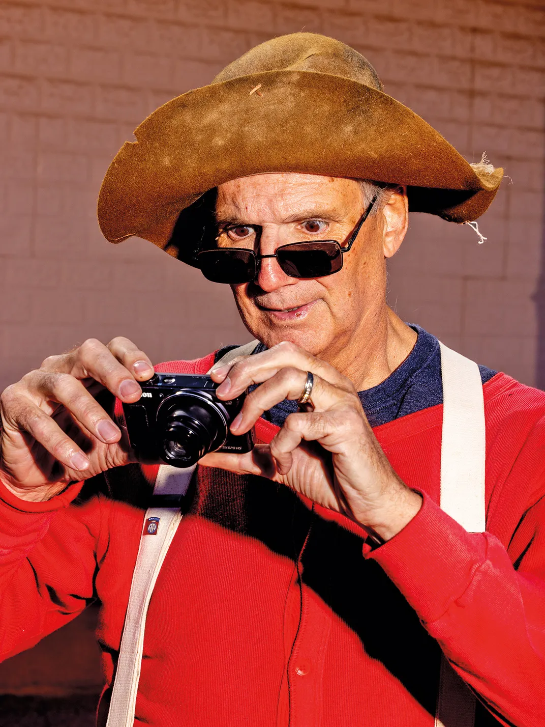 a tourist dressed as an old-timey miner
