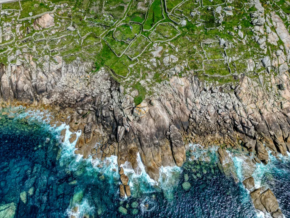 A top shot of the Galician Coast, near Muxia during a sailing trip to Spain.