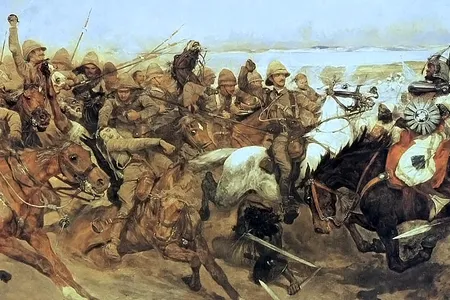 This painting by Richard Caton Woodville Jr. depicts the Battle of Omdurman.
