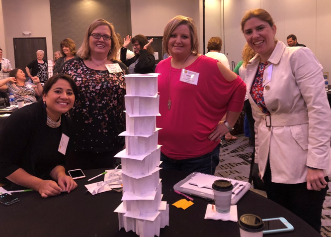 Tower designed by a team at the 2018 STEM Forum hosted by Dow, Jacobs, and the SSEC in Lake Jackson, TX. 