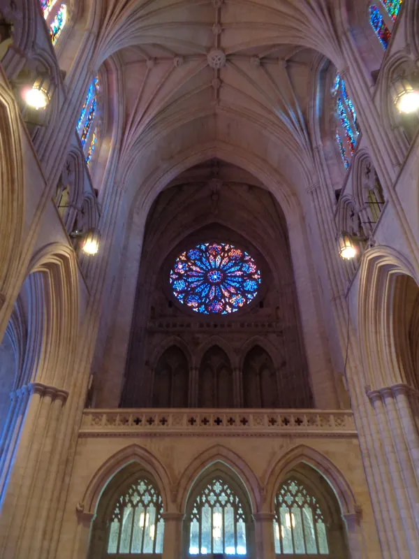 Rose window, Gothic arches, National Cathedral thumbnail