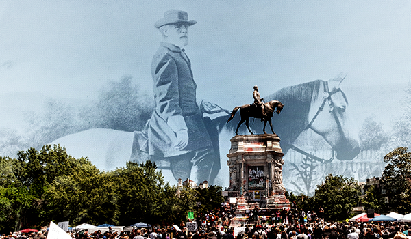 Robert E. Lee print juxtaposed over photo (mobile)