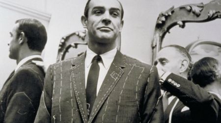 Sean Connery getting fitted for one of his classic suit jackets by Anthony Sinclair.