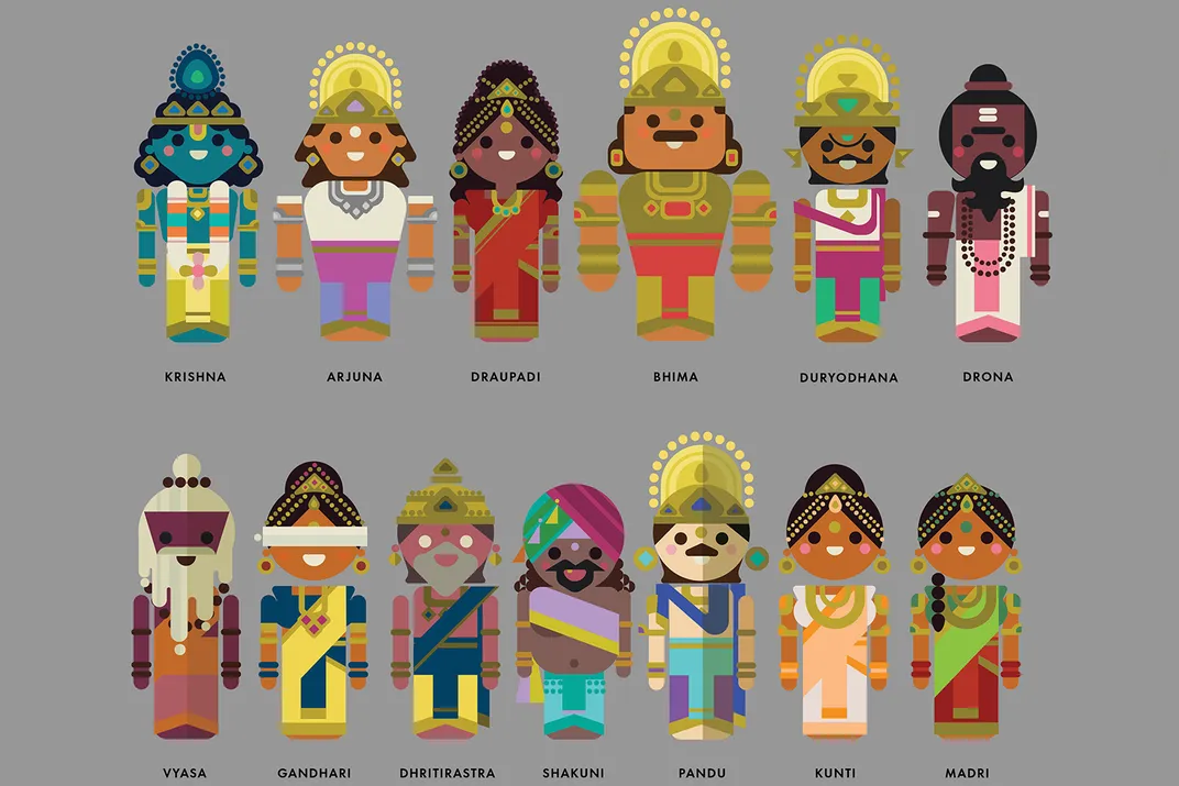 main characters on both sides of the Mahabharata