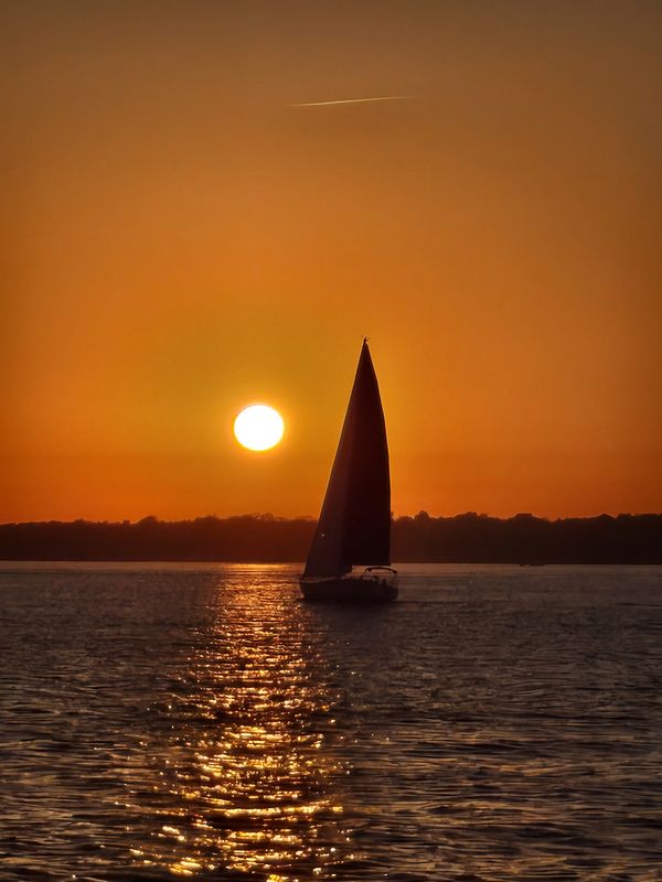 Sunset while sailing from Newport, Rhode Island thumbnail