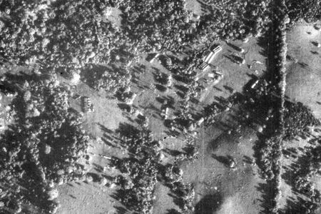 This photograph of a medium-range ballistic missile site in Cuba was captured by a U-2 spy plane on October 14, 1962.