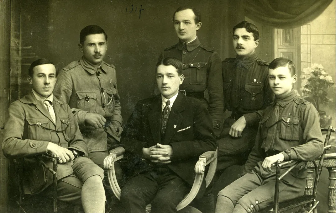 A 1917 photo of Pilecki (first on the right) as a scout