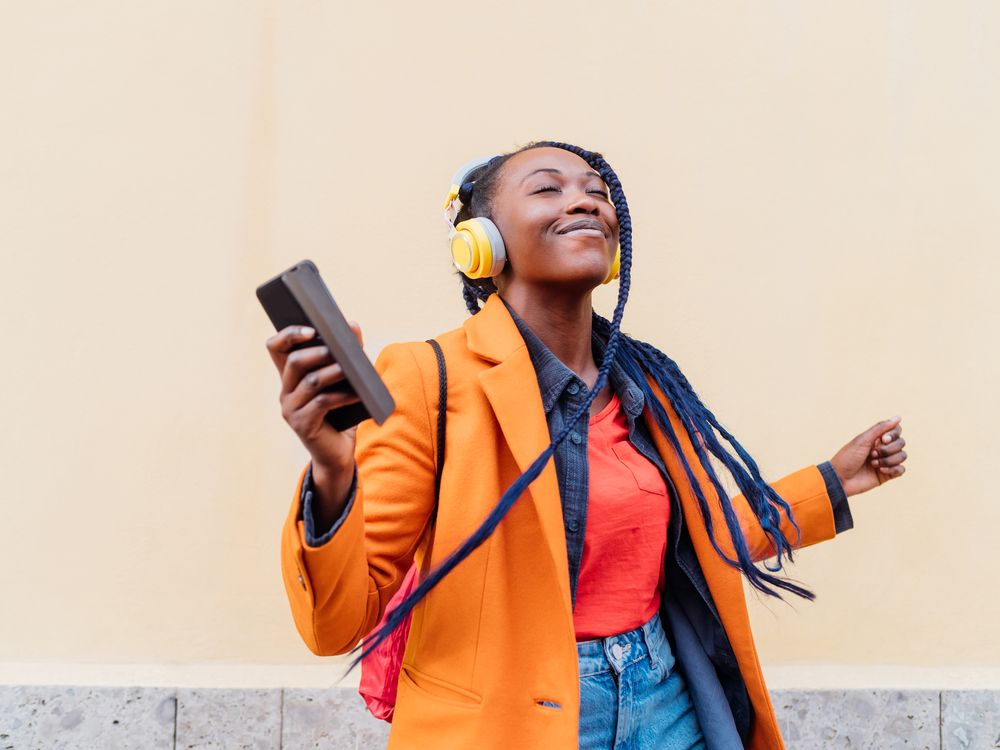 Woman listening to music