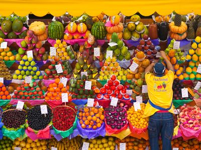 Fruit vendor in São Paulo, Brazil