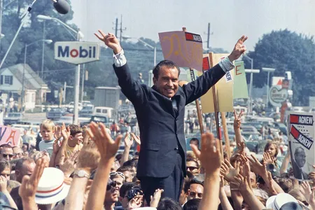 Nixon campaigning during the 1968 election