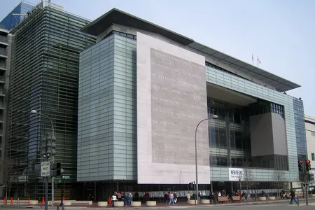 The 74-foot-tall slab will be installed at the National Constitution Center in Philadelphia.