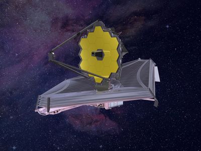 An artist's rendering of the James Webb Space Telescope.