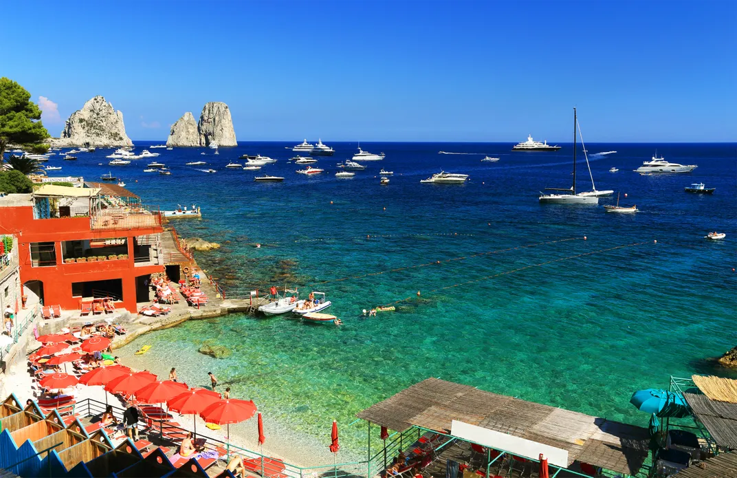 Yachts in a harbor on Capri