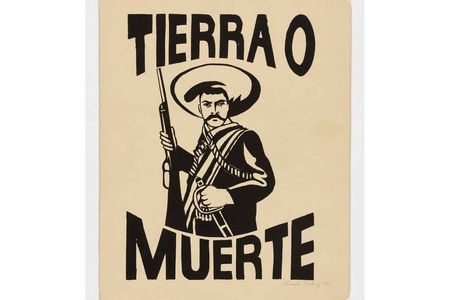 Emanuel Martinez, Tierra o Muerte, 1967, screenprint on manila folder