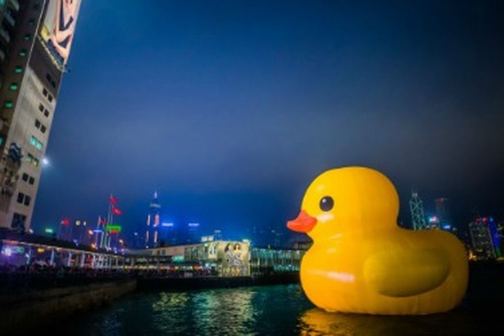 A massive inflatable rubber duck