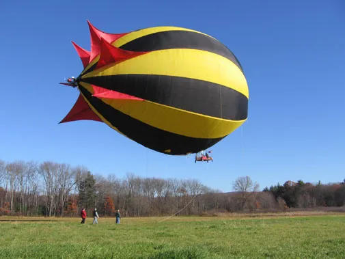 It uses hot air -- no helium necessary.
