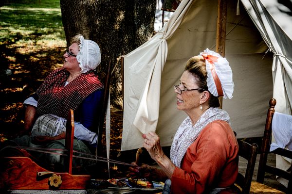 Revolutionary War Encampment Ladies Spinning thumbnail