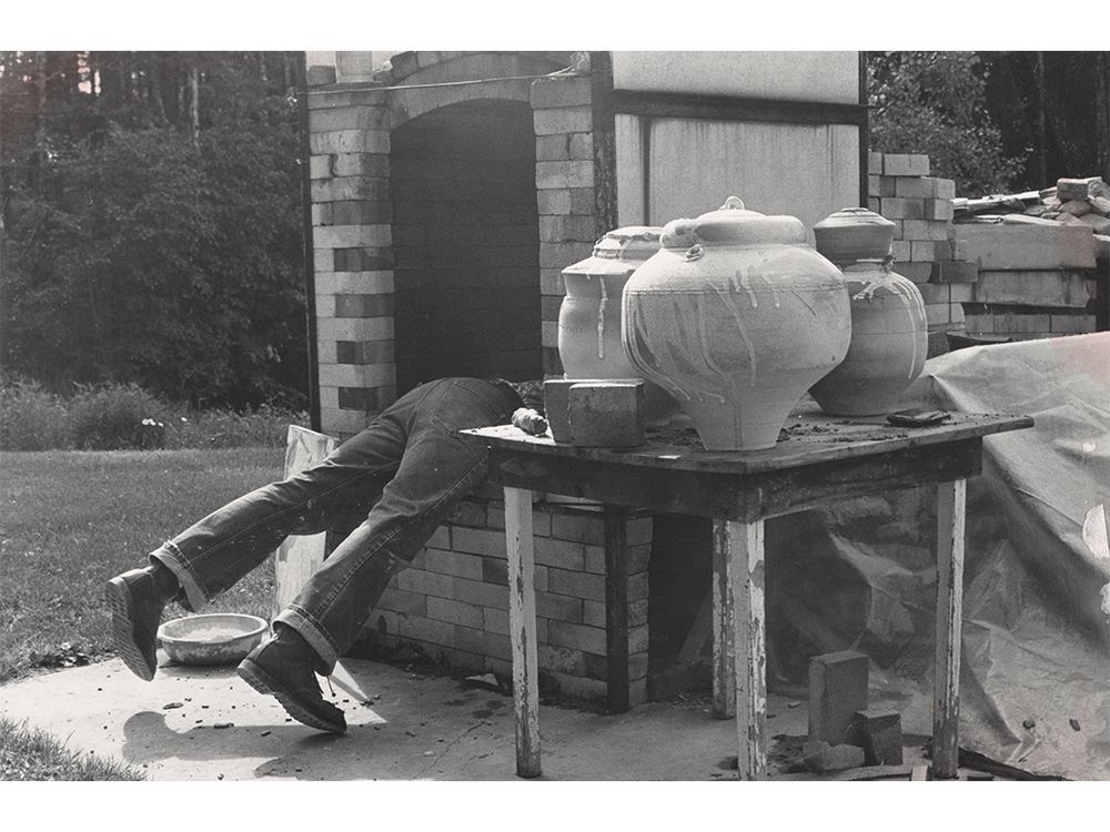 Photograph of Don Reitz loading a kiln on his farm in Spring Green, Wisconsin, circa 1965 / unidentified photographer. Don Reitz papers, circa 1940-2015. Archives of American Art, Smithsonian Institution.