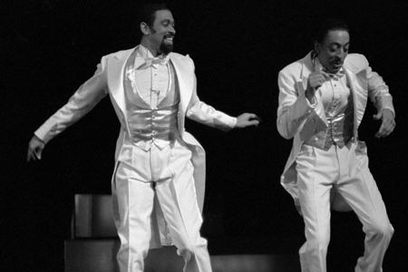 Maurice Hines, left, joins his brother Gregory (now deceased) in the finale of the smash 1981 Broadway musical Sophisticated Ladies.