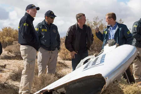 NTSB investigators on the scene of the SpaceShipTwo crash last November.