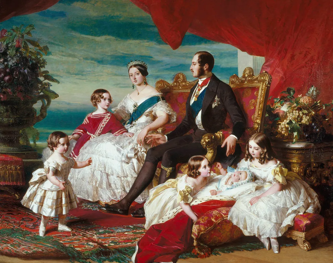 An 1846 painting of Victoria, Albert and five of their children