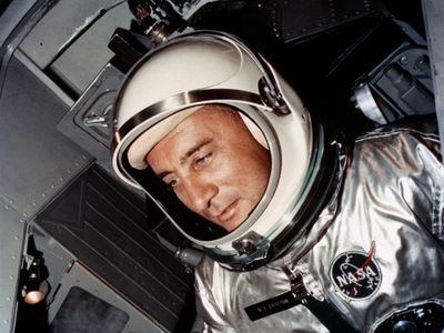 Gus Grissom just before his Gemini 3 launch in 1965.