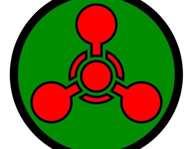 The symbol for chemical weapons