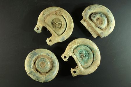 Amateur treasure hunter Mariusz Stepien found the cache of Bronze Age artifacts (including these pieces of a horse harness) while searching a field with a metal detector.