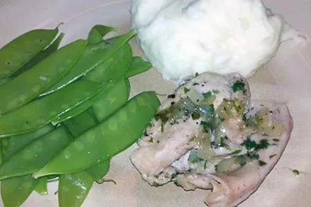 The rabbit reminded the author of chicken, but more flavorful and tender.