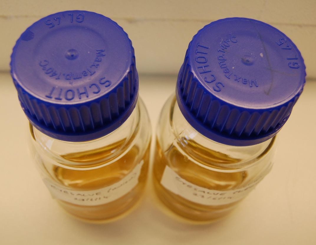 Vials of the recreated salve