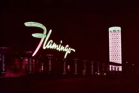 The Flamingo's 'Champagne Tower' was one of the first big pieces of neon on the Strip, seen in films like 'Viva Las Vegas.' It was installed in 1953 and removed in 1967.
