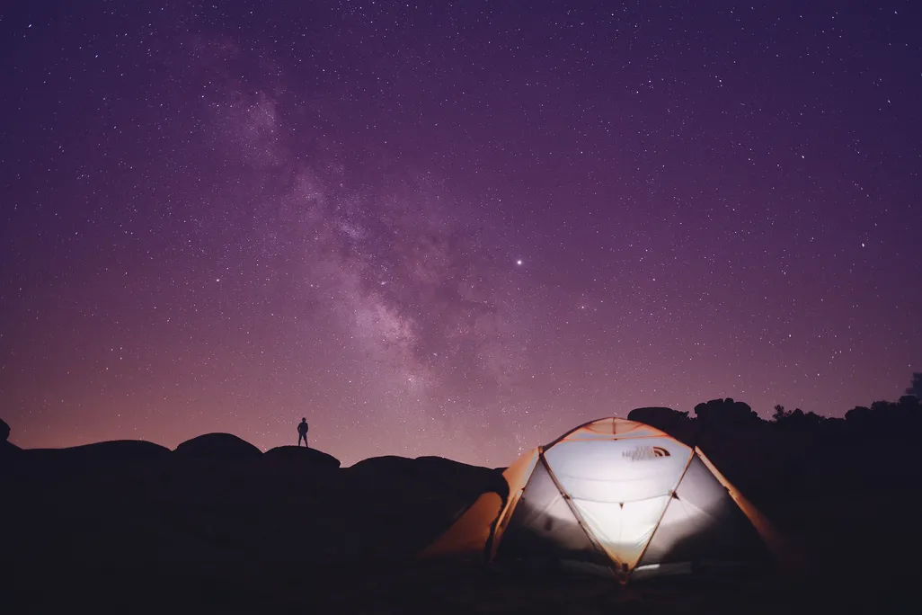 Tent and night sky