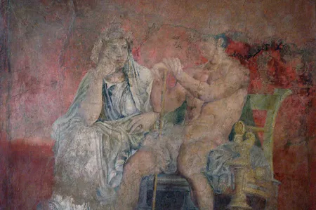 A fresco in Pompeii possibly depicting Lanassa and Demetrius, circa 50 to 40 B.C.E.