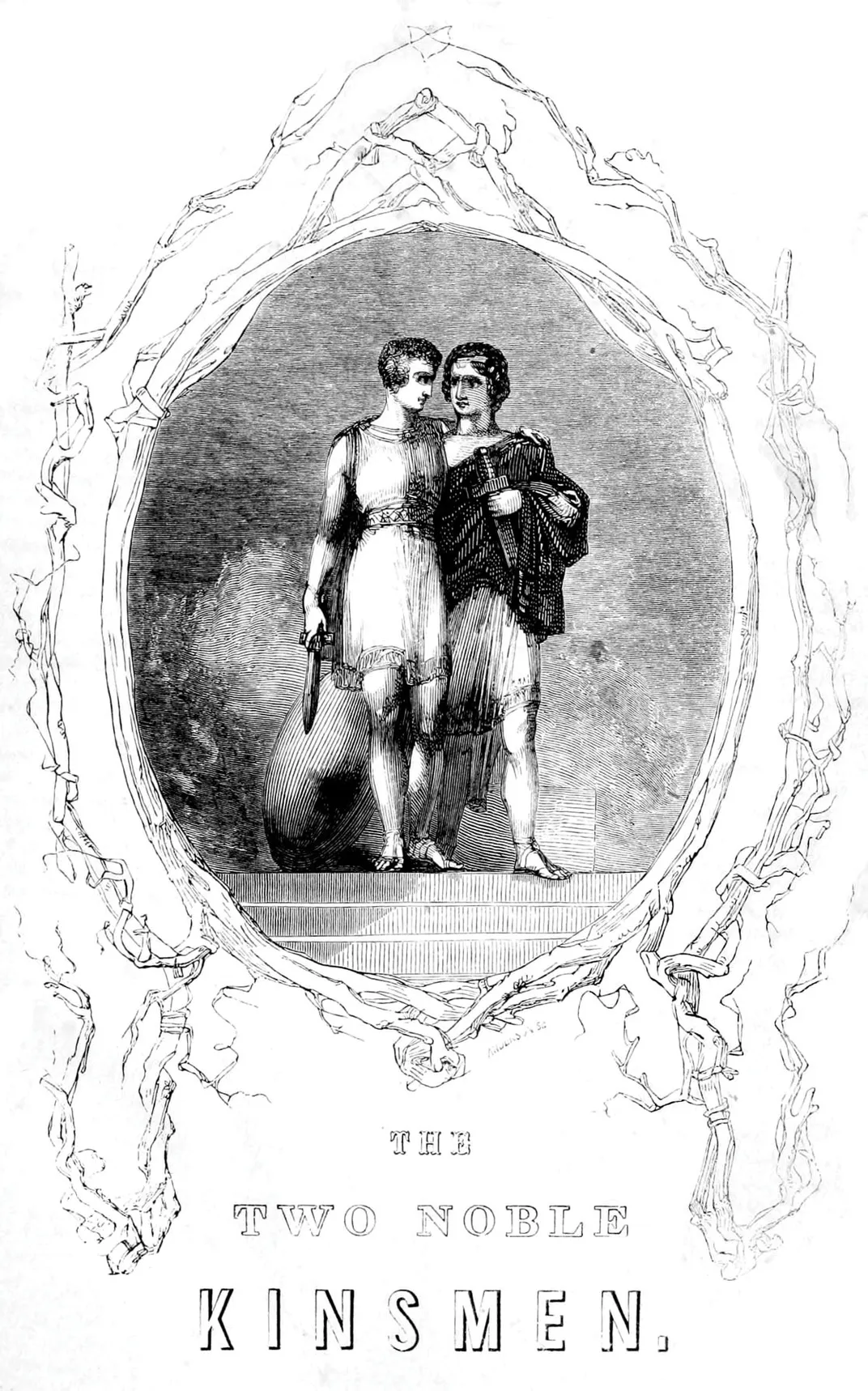 An 1848 illustration of The Two Noble Kinsmen