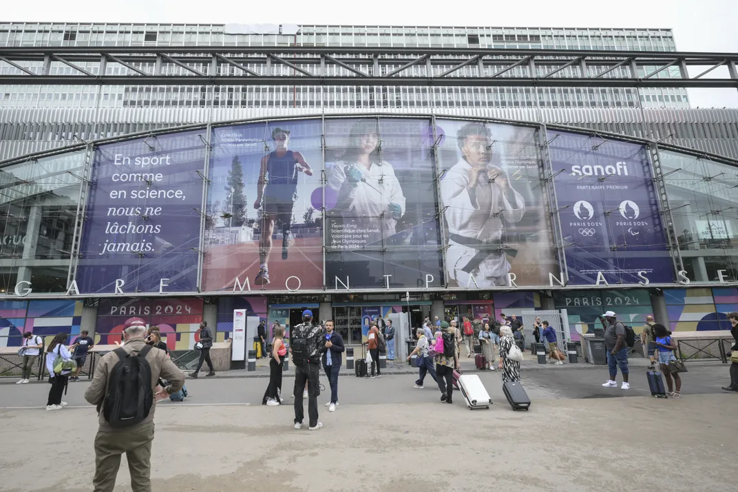 A view of the Montparnasse train station in Paris on July 26, when acts of arson disrupted rail traffic ahead of the 2024 Games' opening ceremony