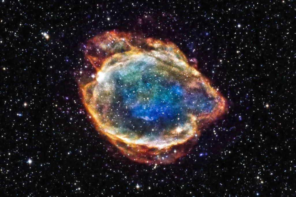 a supernova remnant on a dark sky