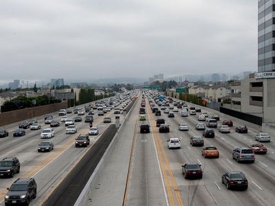 Traffic on Interstate 405, Los Angeles, California, 2012.
