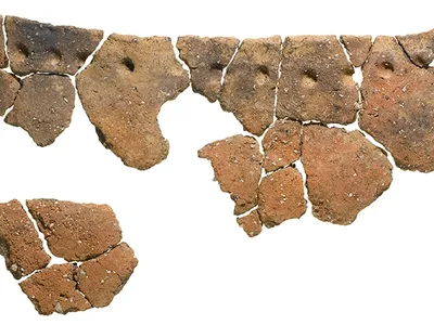 Fragments of a large early Neolithic vessel that was likely used to process meat stew