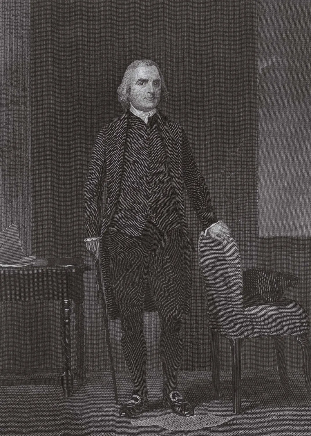 an engraving illustrating Samuel Adams