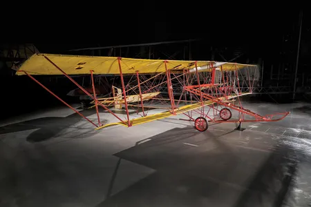 Baldwin painted each of his half-dozen “Red Devil” pusher biplanes a bright scarlet, though some claim their demonic moniker was awarded after an airfield mishap moved the designer to a memorable flight of profanity.
